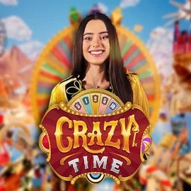 Crazy Time slot visual from Evolution available on knappehond.nl