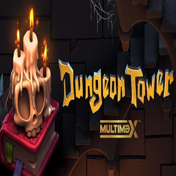 Dungeon Tower slot logo by Peter & Sons at Bof Casino